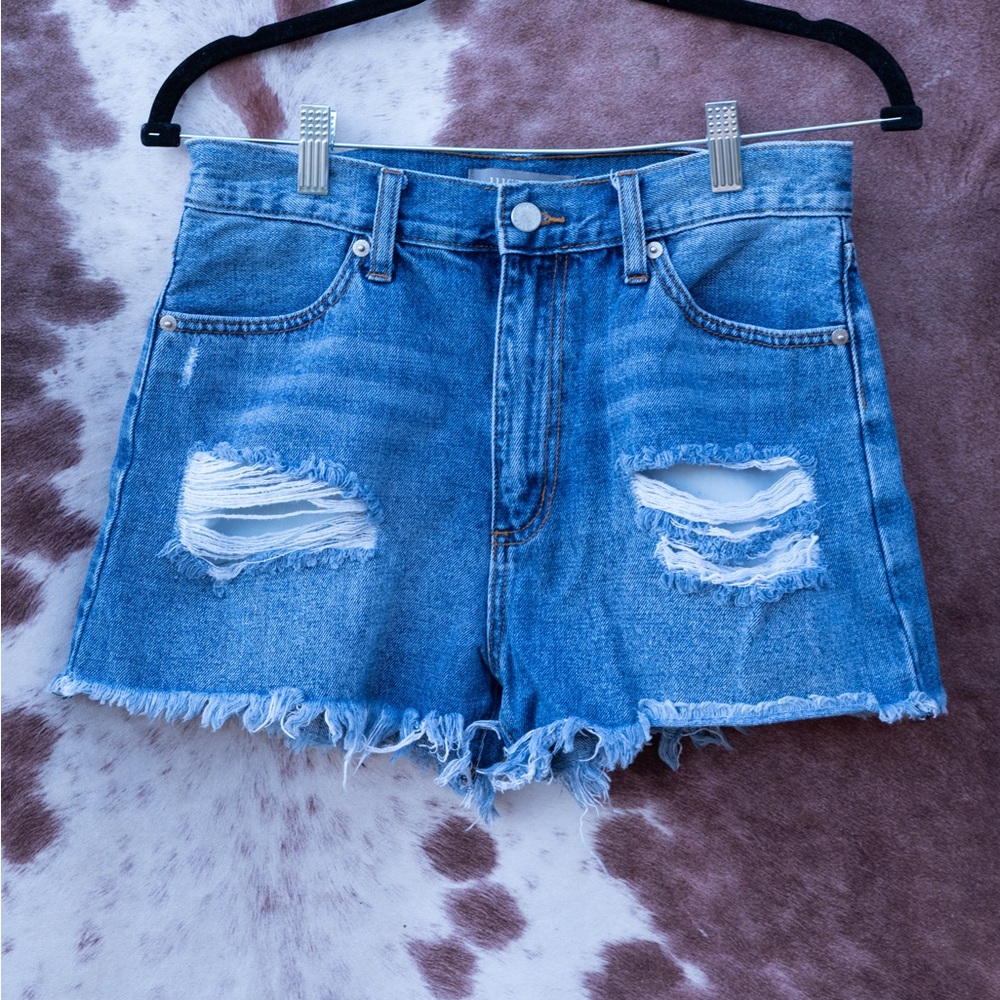 Just USA Blue Distressed Jean Shorts